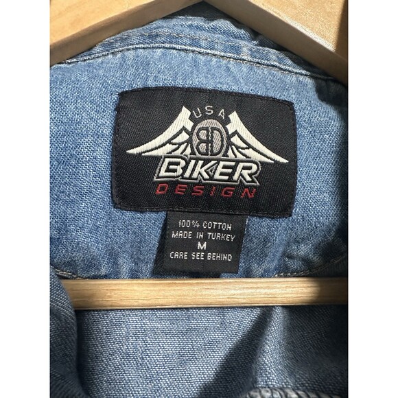 2006 Daytona Bike Week Sleeveless Denim Biker Shirt Pockets Men’s Size Medium - Picture 5 of 5